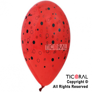 GLOBO S R12 INF CRISTAL ROJO BURBUJAS x 10